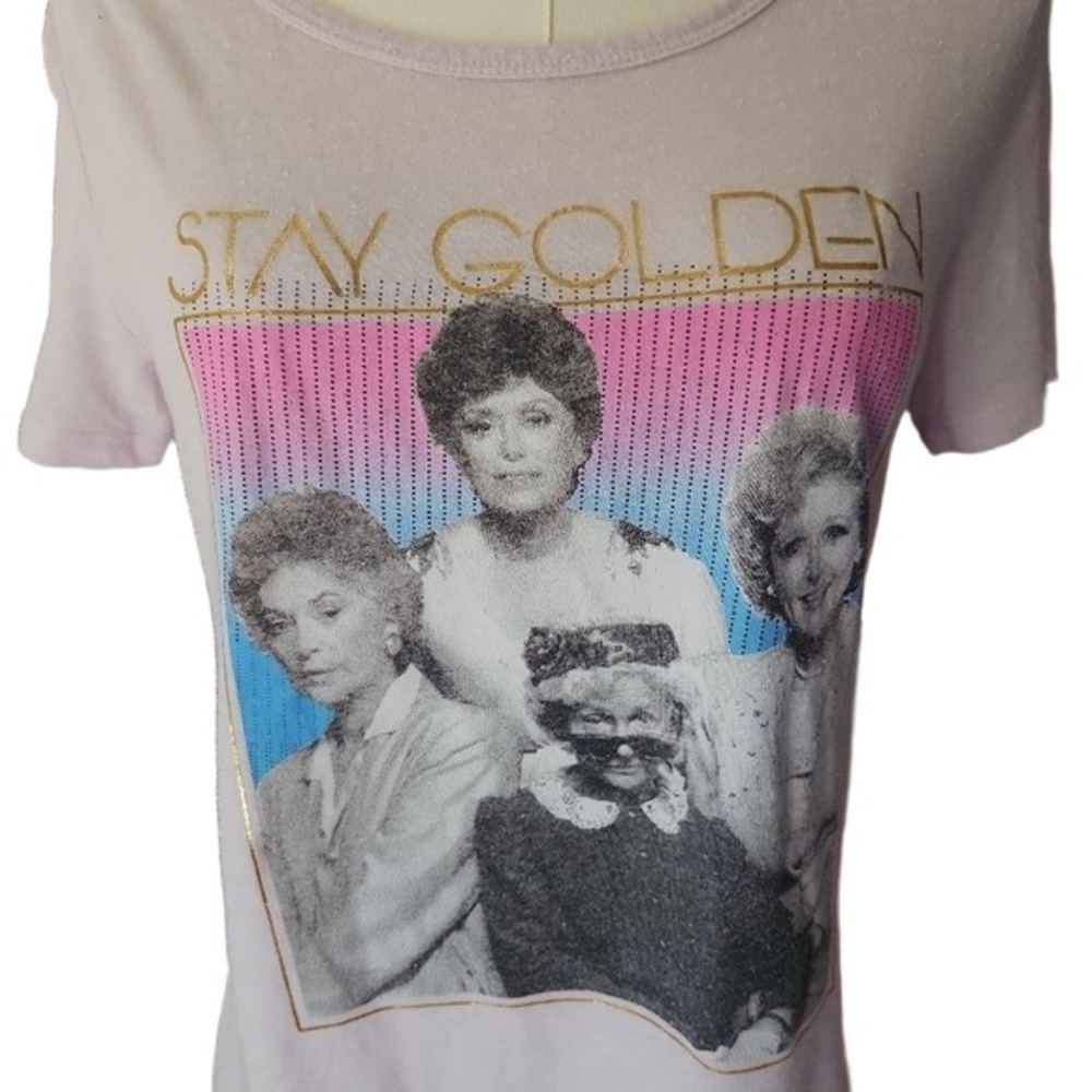 My Molly Womens T-Shirt Size M Light Purple Golden Girls Stay Golden Print Retro - Picture 3 of 8